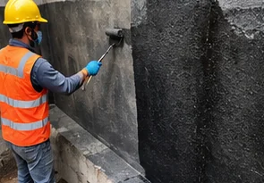Waterproofing application on the lift pit wall