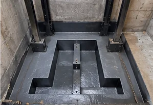 Lift pit base and wall waterproofing