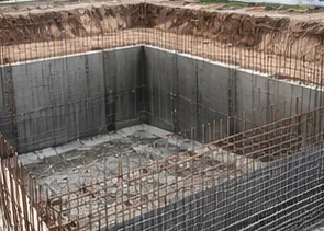 Underground tank structure before waterproofing
